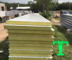 Tấm Panel Glasswool 3 lớp tôn nền dày 0.40mm + Glasswool 75mm 64kg/m3 + tôn 0.40mm