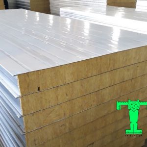 Tấm Panel Rockwool 3 lớp tôn nền dày 0.40mm + Rockwool 100mm 80kg/m3 + tôn 0.40mm