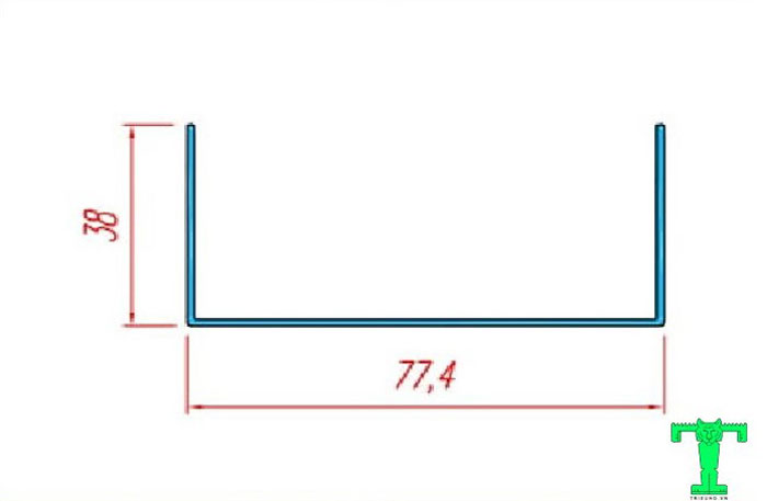 Cấu tạo của thanh nhôm U75mm Cấu tạo của thanh nhôm U75mm