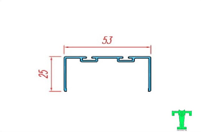 Cấu tạo của thanh nhôm U25x53x1.2mm Cấu tạo của thanh nhôm U25x53x1.2mm
