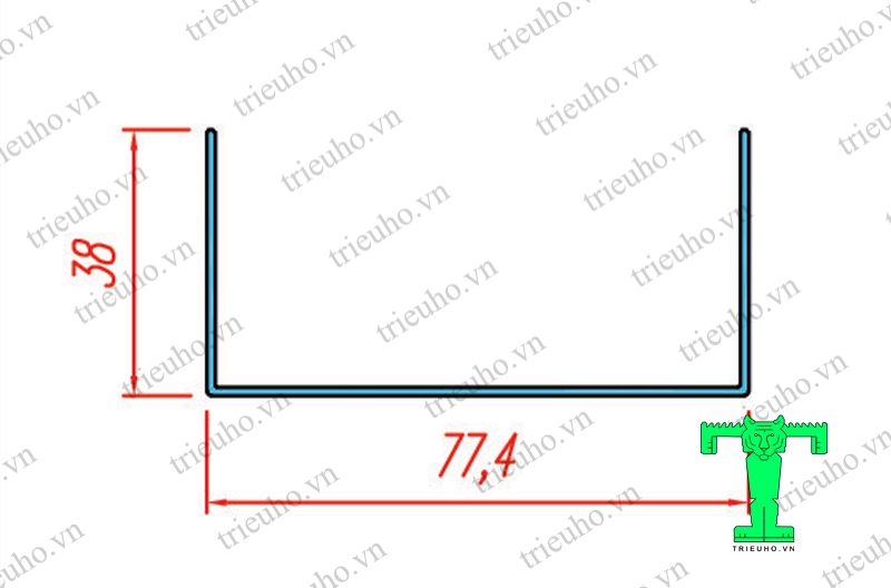 Cấu tạo của thanh nhôm U75mm