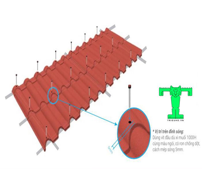 Hướng dẫn lắp đặt ngói thép phủ đá chuẩn kỹ thuật từ khâu bắn đinh vít