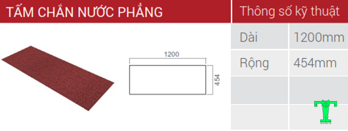 Tấm chắn nước phẳng có dạng hình chữ nhật, tỉ trọng nhẹ