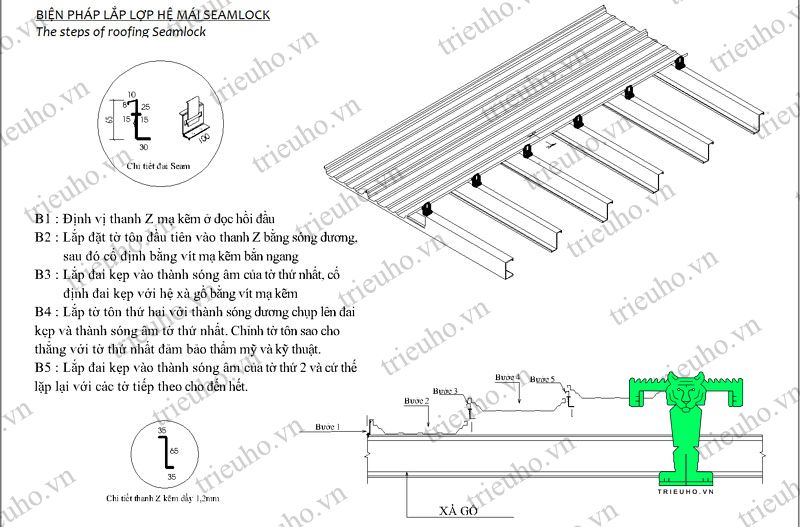 Hướng dẫn thi công tôn Seamlock