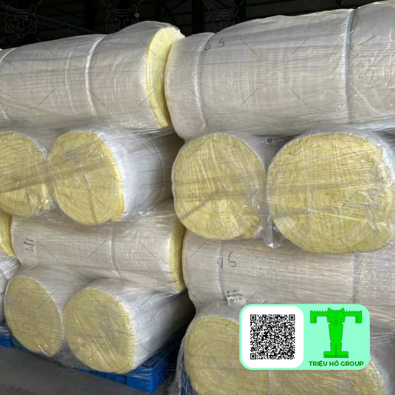 Cấu trúc Bông thủy tinh Glasswool 32kg/m3 dạng sợi có chứa túi khí nên khả năng cách âm hiệu quả