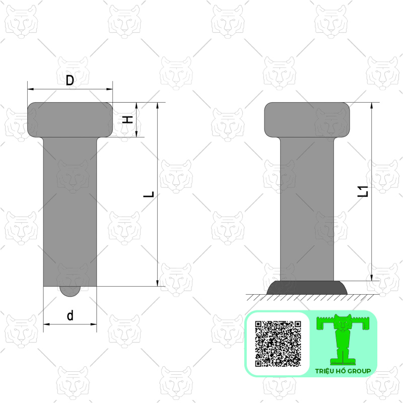 Đinh chống cắt D22*120 được làm từ các chất liệu thép cacbon, thép hợp kim, thép không gỉ