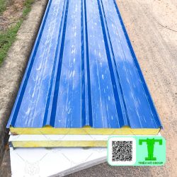 Tôn cách nhiệt chống cháy tôn 0.45mm + Glasswool 100mm + tôn 0.45mm bền đẹp rẻ