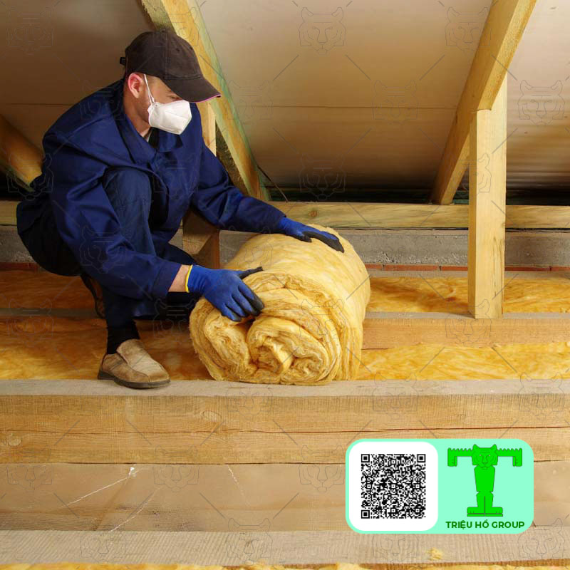 Glasswool bông thủy tinh 24kg/m3 x20mx50mm không có giấy bạc được nhiều chủ đầu tư ứng dụng trong nhiều công trình