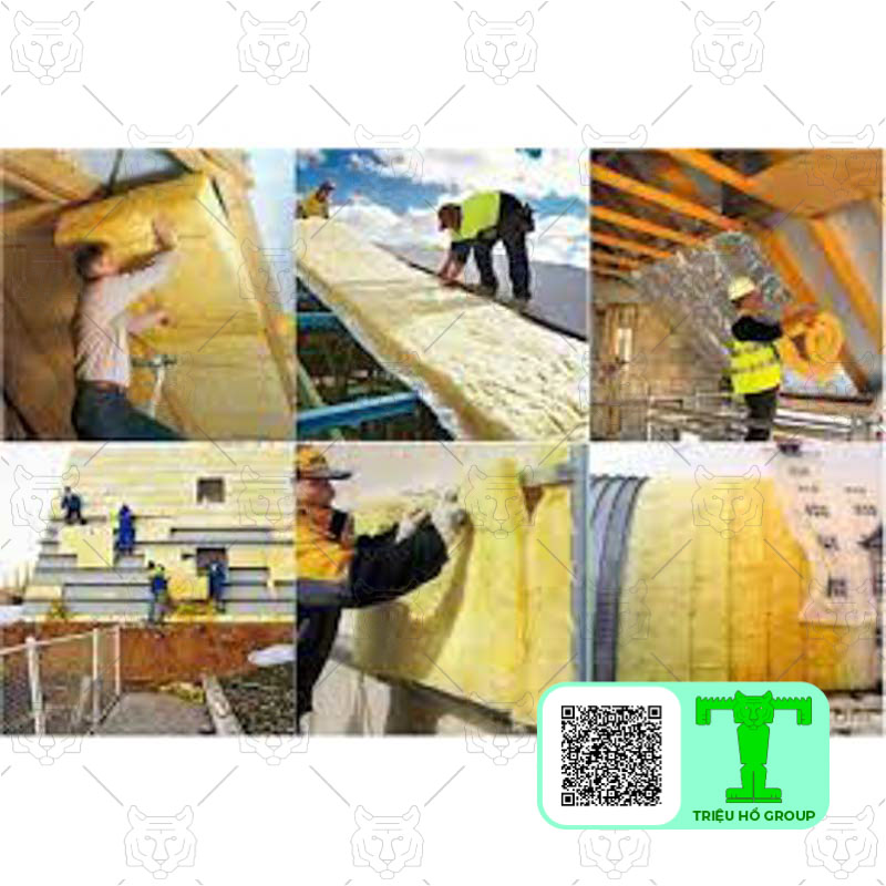 Ứng dụng Glasswool 48kg/m3 dày 50mm có bạc vào công trình thi công