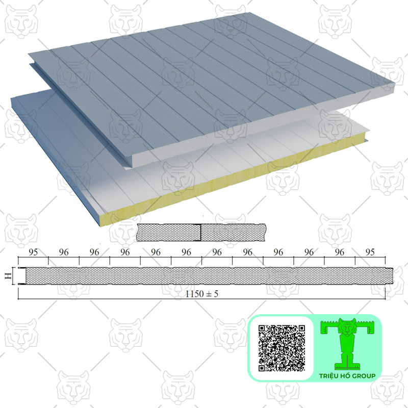 Panel cách nhiệt EPS tôn dày 0.45mm + EPS 75mm + tôn 0.45mm là vật liệu cách nhiệt, cách âm, chống nóng hoàn hảo