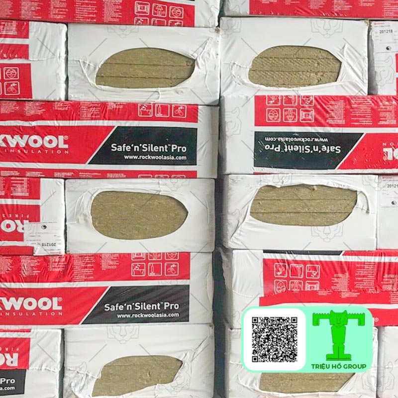 Bông khoáng Bông khoáng Rockwool dạng tấm dày 50mm kiểm soát chặt chẽ rủi ro cháy nổ