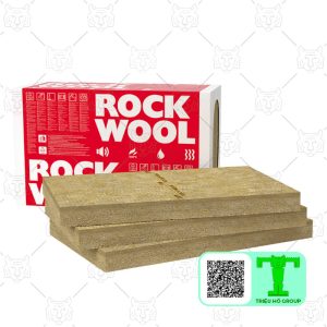 Rockwool dạng tấm tỷ trọng 50kg/m3 dày 50mm là vật liệu cách nhiệt, bảo ôn chống nóng cho tường, vách, trần, mái