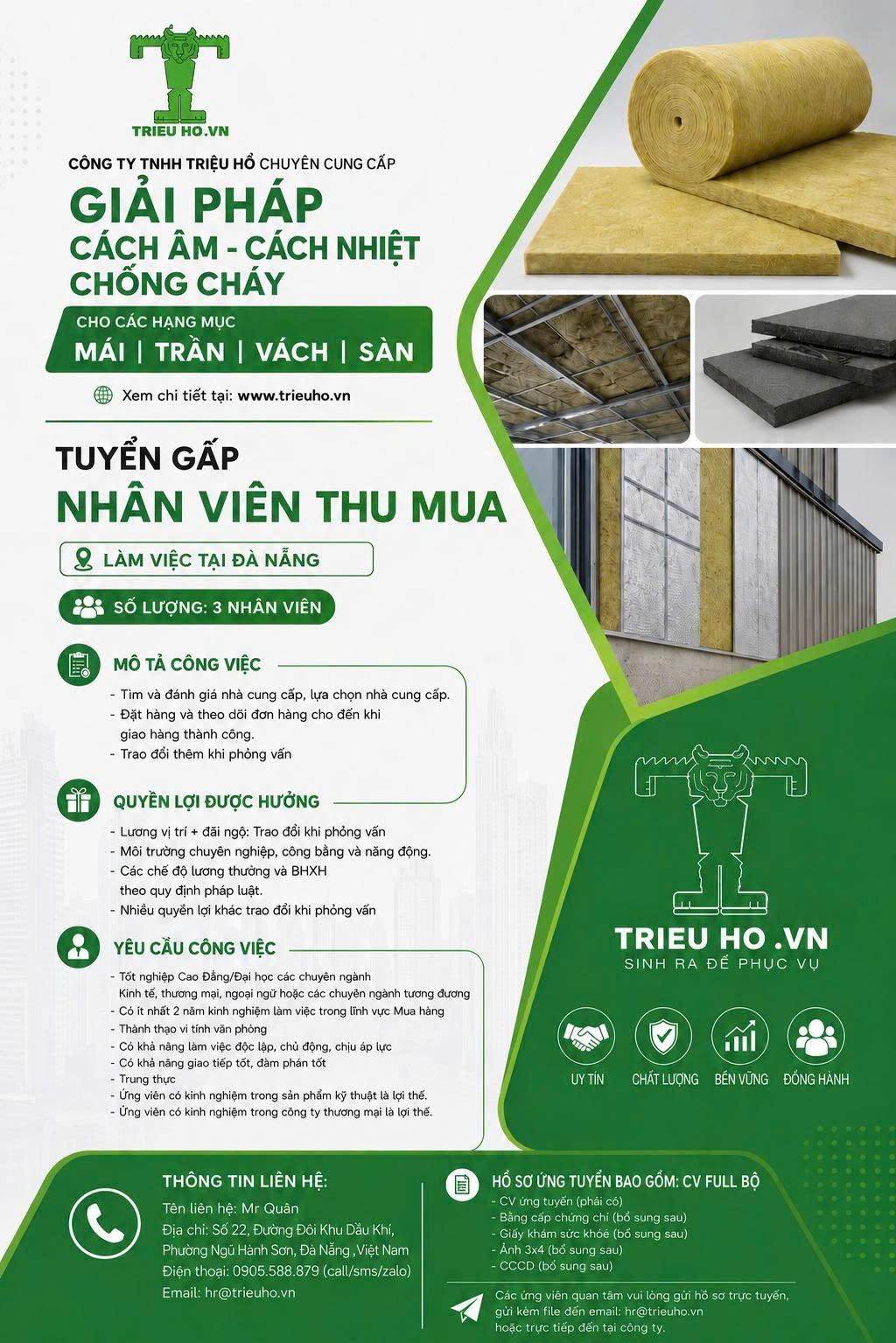 Việc làm nhân viên thu mua Đà Nẵng